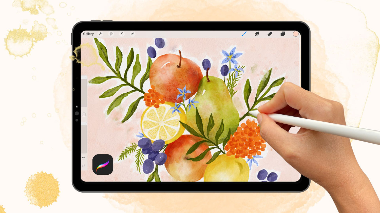 Skillshare class: Create Stunning Fruit Art in Procreate: Digital Watercolor Techniques