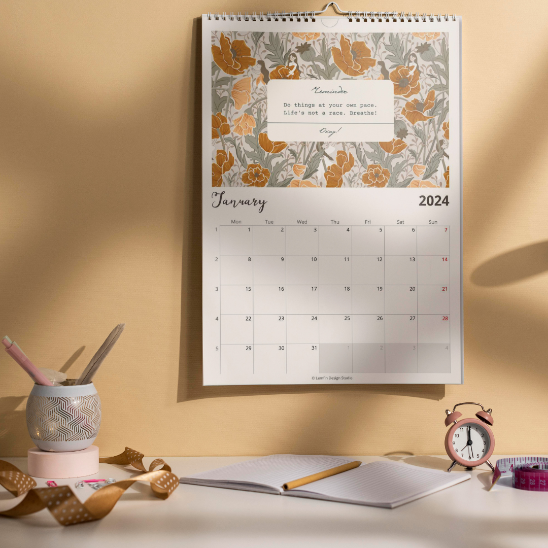 Year In Bloom: 2024 calendar - Lemfin Design Studio